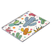 かわいいサボテンヴィンテージシームレスパターン ノートブック (左側)