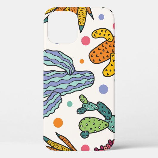 かわいいサボテンヴィンテージシームレスパターン Case-Mate iPhoneケース (裏面)