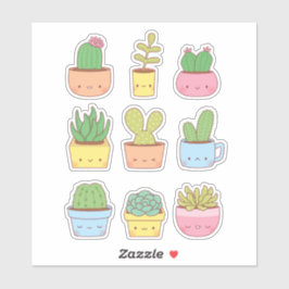 かわいいサボテン多肉植物の落書きコレクション シール