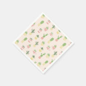 かわいいサボテン柄 スタンダードカクテルナプキン (角)