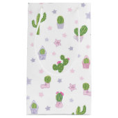 かわいいサボテン柄 スモールペーパーバッグ (正面)