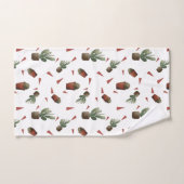 かわいいサボテン柄 バスタオルセット (ハンドタオル)