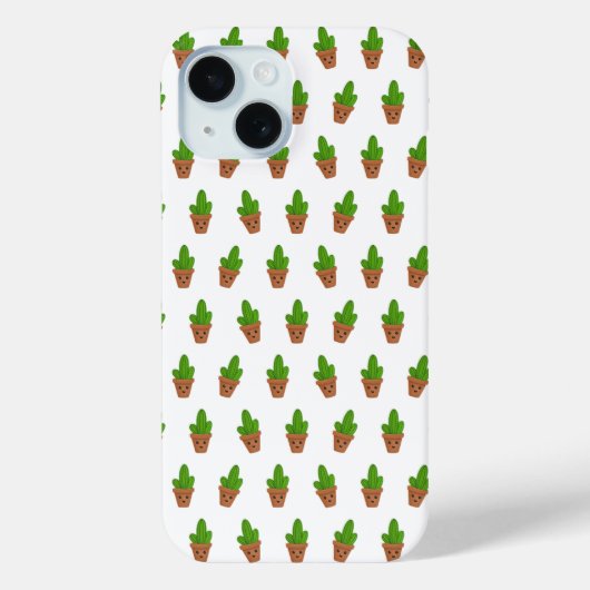 かわいいサボテン柄 モバイルカバー Case-Mate iPhoneケース (裏面)