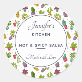 かわいいサボテン自然多肉パターンキッチン ラウンドシール