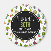 かわいいサボテン自然多肉柄ありがとう マグネット (正面)