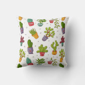 かわいいサボテン自然多肉模様 クッション (裏面)