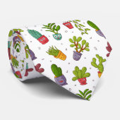 かわいいサボテン自然多肉模様 ネクタイ (ロール)