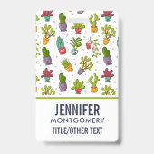 かわいいサボテン自然多肉模様 バッジ (裏面)