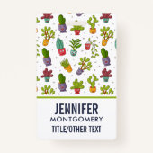 かわいいサボテン自然多肉模様 バッジ (裏面)