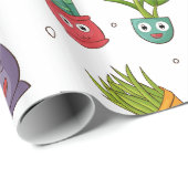 かわいいサボテン自然多肉模様 ラッピングペーパー (ロールコーナー)