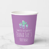 かわいいサボテン鉢植え誕生日ありがとう 紙コップ (正面)