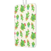 かわいいサボテン、グリーンサボテン、サボテン柄 カーエアーフレッシュナー (左)