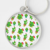 かわいいサボテン、グリーンサボテン、サボテン柄 キーホルダー (正面)