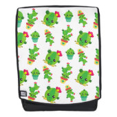 かわいいサボテン、グリーンサボテン、サボテン柄 バックパック (正面)