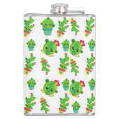 かわいいサボテン、グリーンサボテン、サボテン柄 フラスク (裏面)