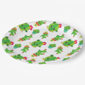 かわいいサボテン、グリーンサボテン、サボテン柄 ペーパープレート (アングル)