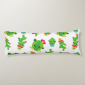 かわいいサボテン、グリーンサボテン、サボテン柄 ボディピロー (裏面)