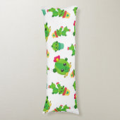 かわいいサボテン、グリーンサボテン、サボテン柄 ボディピロー (正面縦)