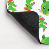 かわいいサボテン、グリーンサボテン、サボテン柄 マウスパッド (コーナー)