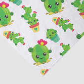 かわいいサボテン、グリーンサボテン、サボテン柄 薄葉紙 (詳細)