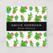 かわいいサボテン、グリーンサボテン、フローリィ、花屋 スクエア名刺 (正面)
