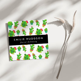 かわいいサボテン、グリーンサボテン、フローリィ、花屋 スクエア名刺