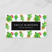 かわいいサボテン、グリーンサボテン、フローリィ、花屋 名刺 (正面)