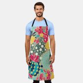 かわいいサボテン。シームレスカラフルなパターン。 エプロン (着用した状態)