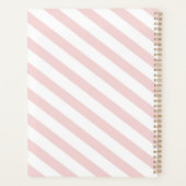 かわいいサボテン ピンク 白 ストライプ柄 プランナー手帳 (裏面)