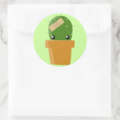 かわいいサボテン ラウンドシール (バッグ)