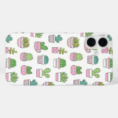かわいいサボテン+多肉植物+植物の落書きパターン Case-Mate iPhoneケース (裏面 (横))