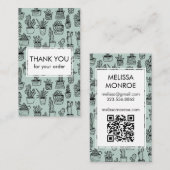 かわいいサボテン&多肉食QRコードご注文ありがとうございます 名刺 (正面/裏面)