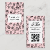 かわいいサボテン&多肉食QRコードご注文ありがとうございます 名刺 (正面/裏面)