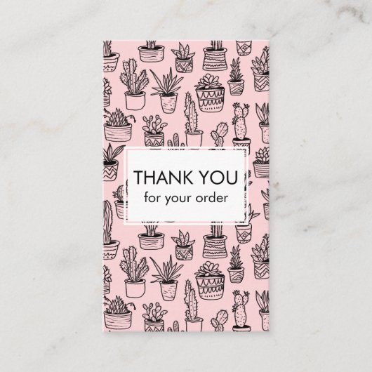 かわいいサボテン&多肉食QRコードご注文ありがとうございます 名刺 (正面)