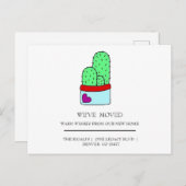 かわいいサボテン  家の引越し ポストカード (正面/裏面)