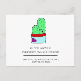 かわいいサボテン 家の引越し ポストカード