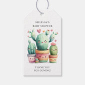 かわいいサボテンFiestaベビーシャワーありがとうお願い ギフトタグ (正面)