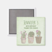 かわいいサボトリオ着用ジュエリーパーティーありがとう マグネット (正面/裏面)