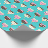 かわいいサマーアイスロリーポピュシクルネコ ラッピングペーパー (角)