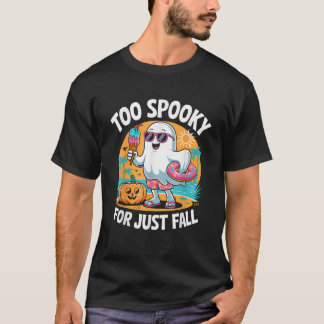 かわいいサマーウィーン幽霊面白いビーチハロウィン Tシャツ