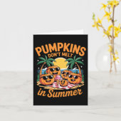 かわいいサマーウィーン幽霊 楽しいビーチハロウィン カード (黄色い花)
