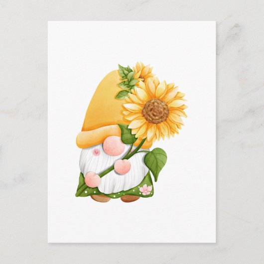 かわいいサマーガーデン格言ひまわり付き ポストカード (正面)