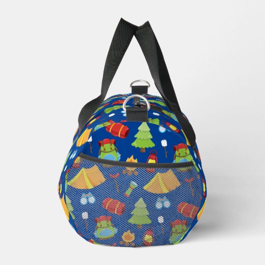 かわいいサマーキャンプパターン ダッフルバッグ (右)