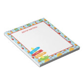 かわいいサマーキャンプパターン ノートパッド (アングル)