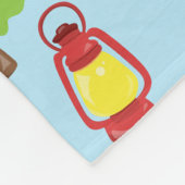 かわいいサマーキャンプパターン フリースブランケット (角)