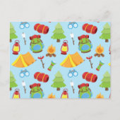 かわいいサマーキャンプパターン ポストカード (正面)