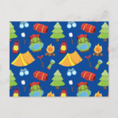 かわいいサマーキャンプパターン ポストカード (正面)