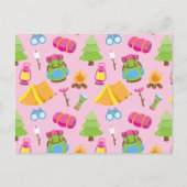 かわいいサマーキャンプパターン ポストカード (正面)