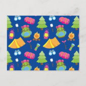 かわいいサマーキャンプパターン ポストカード (正面)