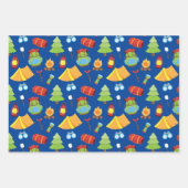 かわいいサマーキャンプパターン ラッピングペーパーシート (正面)